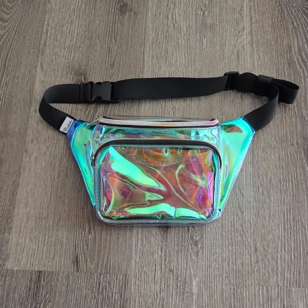 Wododo Iridescent Holographic Fanny Pack Waist Bag